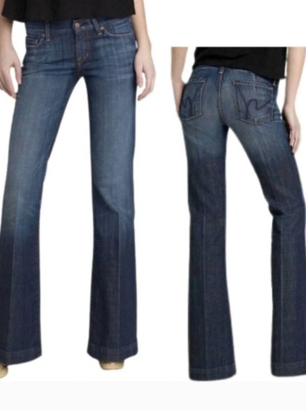 Citizens Of Humanity Faye #003 Low Waist Full Leg Dark Wash Jeans Size 28